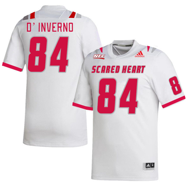 Men-Youth #84 JP D'Inverno Scared Heart Pioneers 2023 College Football Jerseys Stitched Sale-White